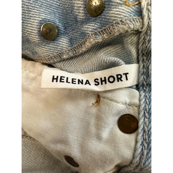 GRLFRND Helena Button Fly Distressed Light Wash Shorts sz 26 - Picture 10 of 11